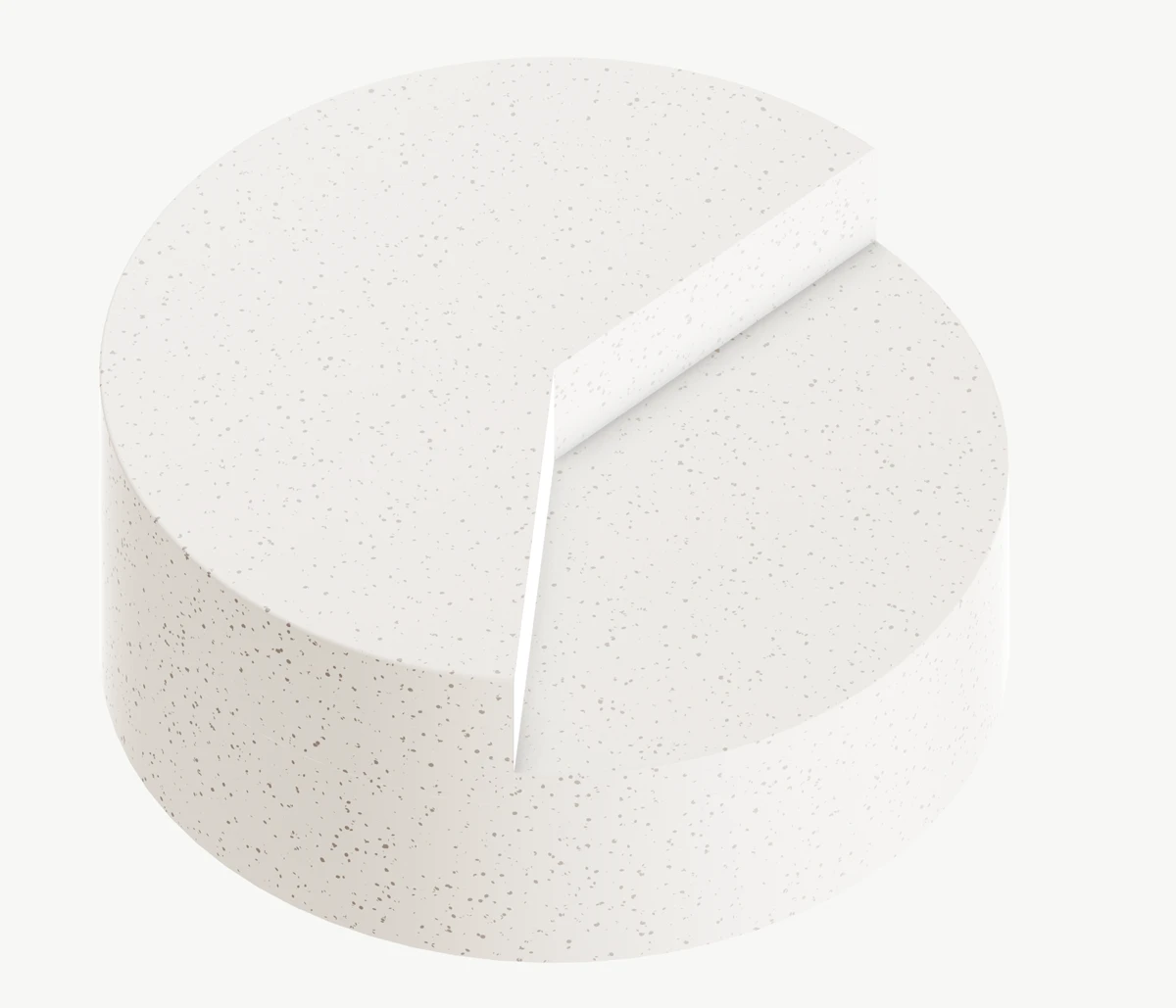 A white, round 3D circle with a bisecting line across the top is shown on a plain white background, conveying a sense of simplicity and clarity.